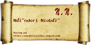 Nándori Niobé névjegykártya